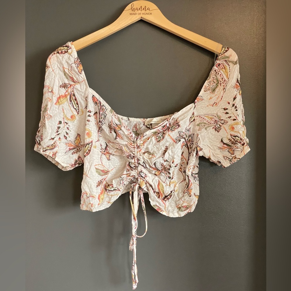Never worn floral crop top size large